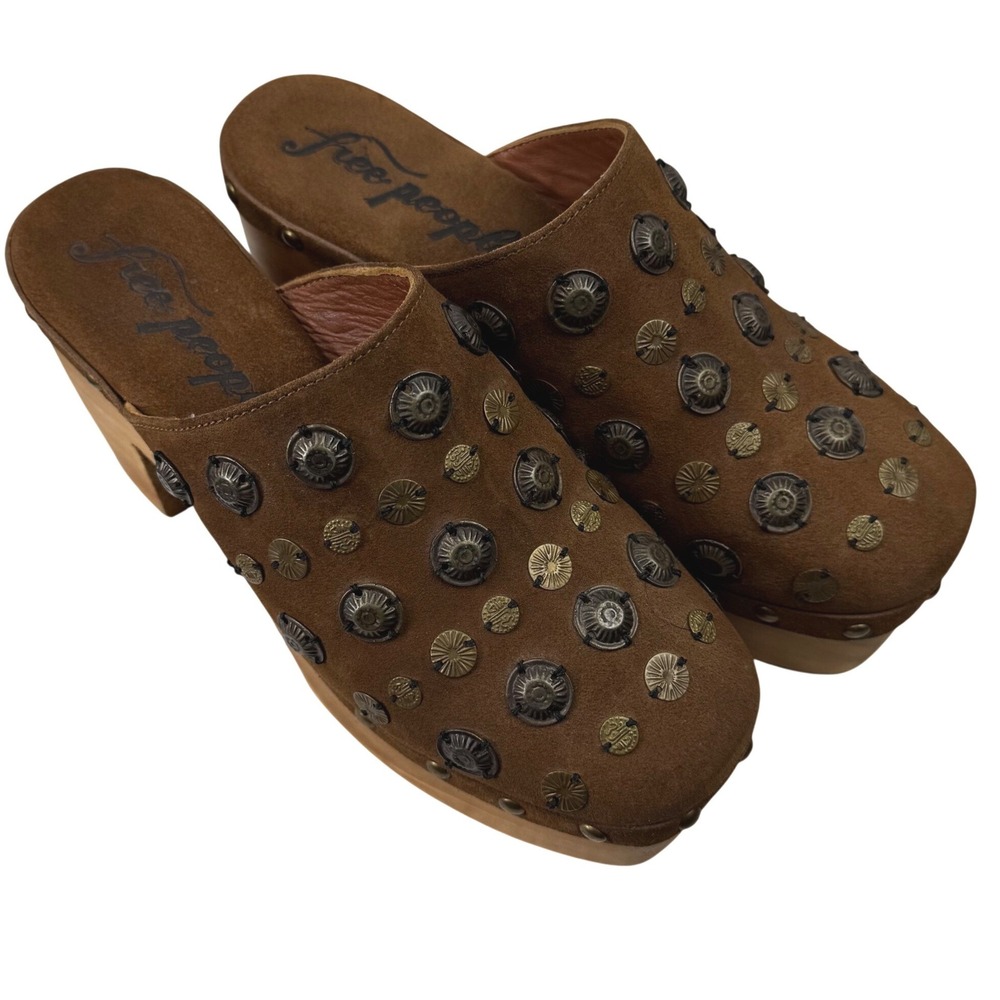 Free People Tan Studded Clogs - Picture 8 of 16